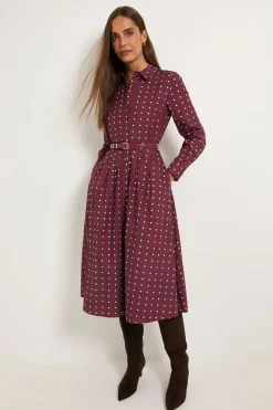 Wallis Robe Chemise À Pois Avec Ceinture Mors<Femme Robes Mi-Longues|Pois