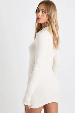 Robe chemise portefeuille froncée à boutons, au toucher ultra doux