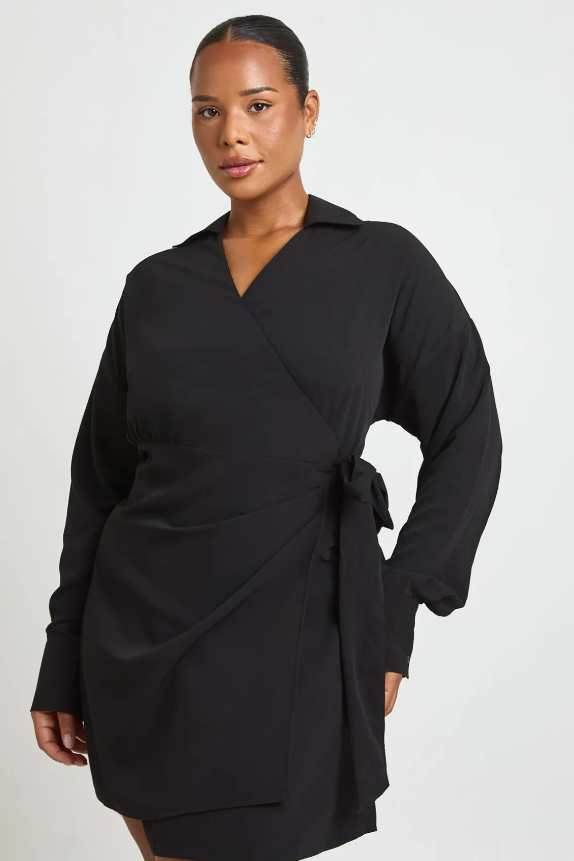 Robe Chemise Portefeuille Grande Taille Avec Fronces Latérales
