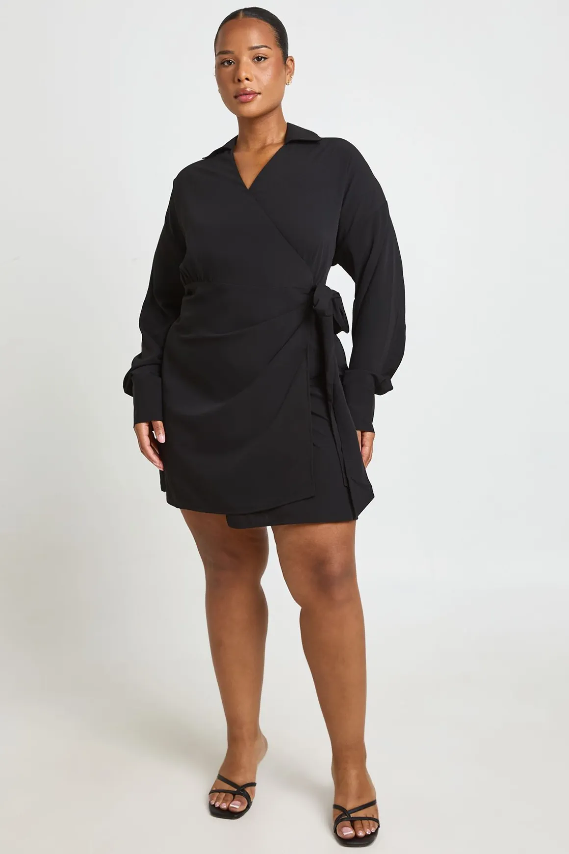 Robe Chemise Portefeuille Grande Taille Avec Fronces Latérales