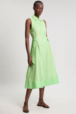Robe Chemise Sans Manches En Mélange D'organza Texturé