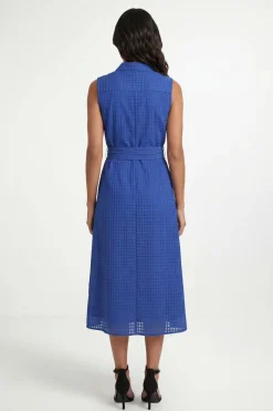 Robe Chemise Sans Manches En Organza À Carreaux