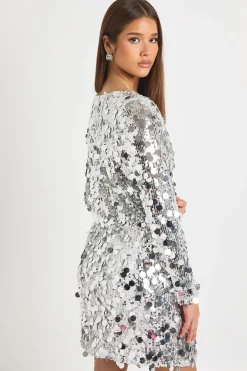 boohoo Robe chemise à sequins Disc<Femme Robes À Manches Longues|Robes