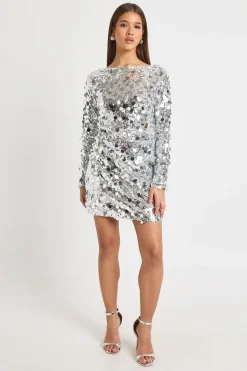 boohoo Robe chemise à sequins Disc<Femme Robes À Manches Longues|Robes