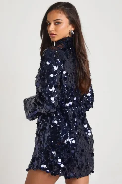Robe chemise à sequins disque