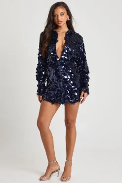 Robe chemise à sequins disque