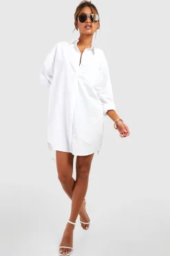 Robe chemise surdimensionnée ultime en popeline de coton