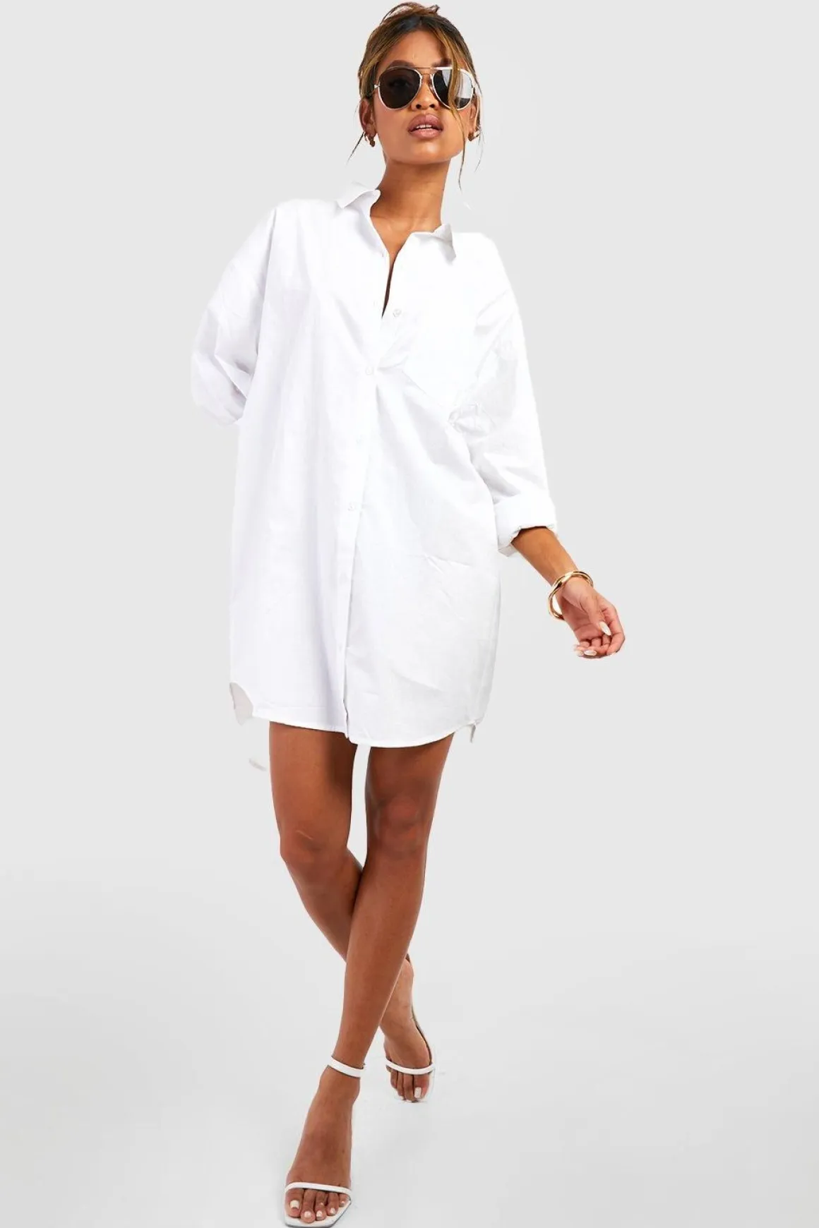 Robe chemise surdimensionnée ultime en popeline de coton