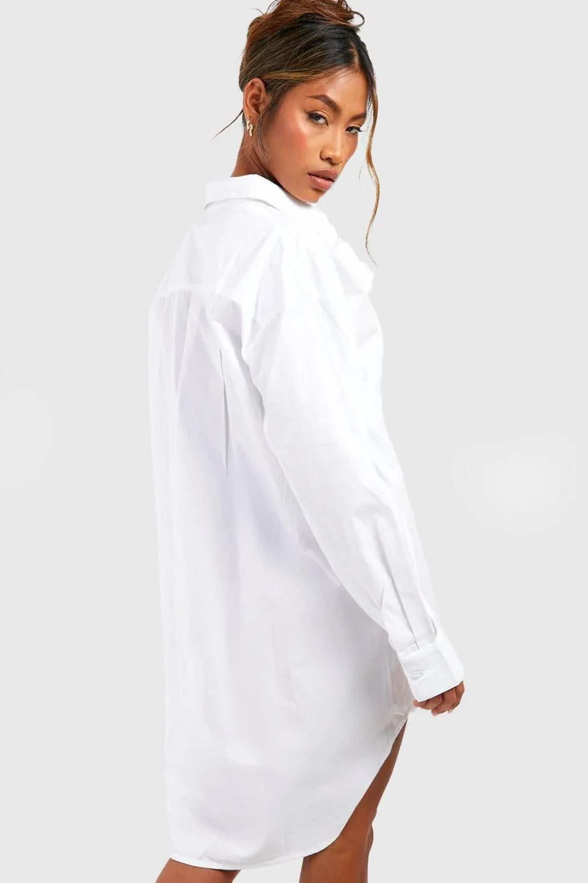 Robe chemise surdimensionnée ultime en popeline de coton