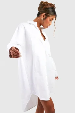 Robe chemise surdimensionnée ultime en popeline de coton