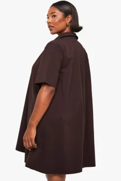 Robe chemise swing à col Plus