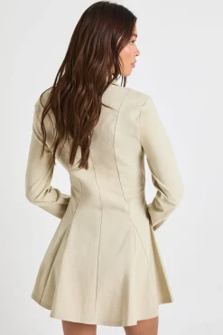 Robe-chemise à taille cintrée en bengaline