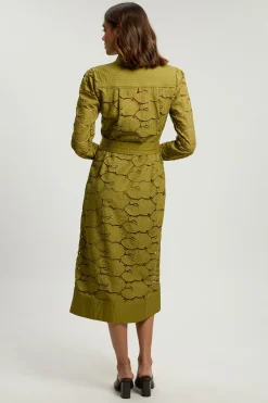 Robe Chemise Tissée Petite À Col En Coton Ajouré