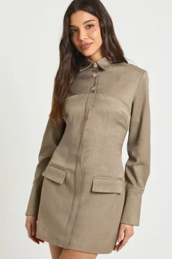 Robe Chemise Utilitaire Ajustée Double Épaisseur