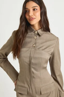 Robe Chemise Utilitaire Ajustée Double Épaisseur