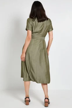 Robe Chemise Zippée Effet Denim