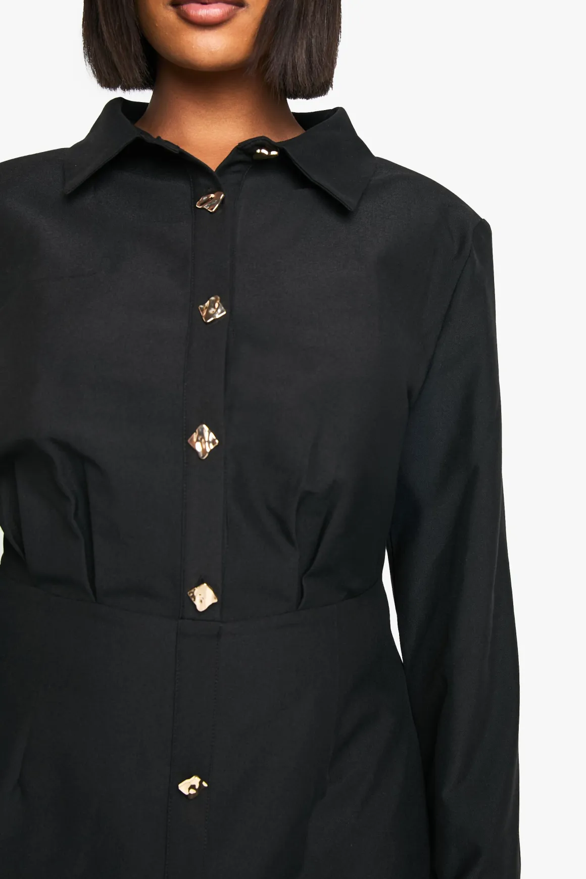 Robe chemisier à boutons dorés Plus