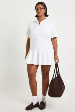 Robe chemisier skater à ourlet plissé Plus