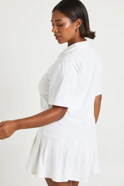 Robe chemisier skater à ourlet plissé Plus