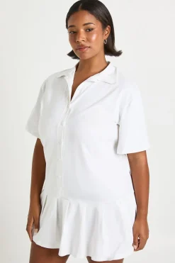 Robe chemisier skater à ourlet plissé Plus