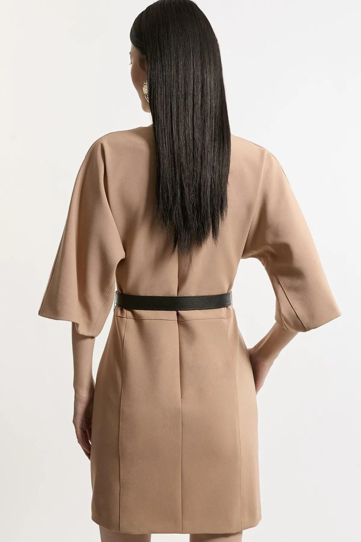 KarenMillen Robe cintrée stretch à ceinture Compact<Femme Tailleurs|Robes À Manches Longues