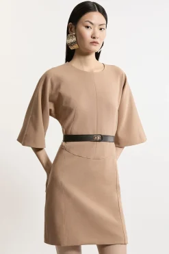 KarenMillen Robe cintrée stretch à ceinture Compact<Femme Tailleurs|Robes À Manches Longues