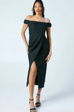 Coast Robe Colonne Jacquard Bardot pour Demoiselle d'Honneur<Femme Toutes Les Robes|Robes Demoiselles D'Honneur