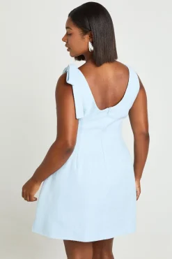 Robe Courte Ajustée Grande Taille À Encolure Arrondie En Bouclé