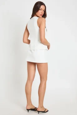Robe Courte Ajustée Style Gilet Sans Manches