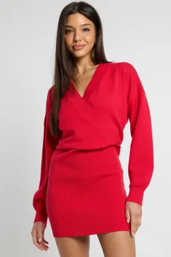 boohoo Robe Courte Cache-cœur<Femme Robes À Manches Longues|Robes