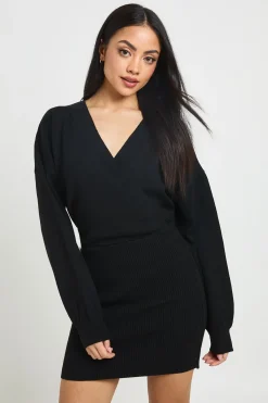 boohoo Robe Courte Cache-cœur<Femme Robes À Manches Longues|Robes