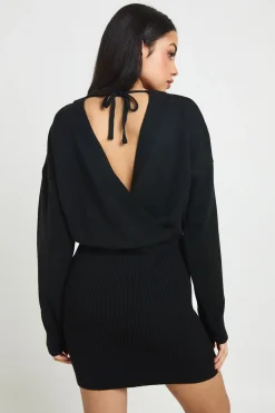 boohoo Robe Courte Cache-cœur<Femme Robes À Manches Longues|Robes