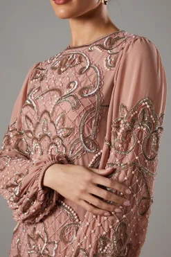 Robe Courte Coast Muse En Mousseline Ornée Avec Manches Bouffantes