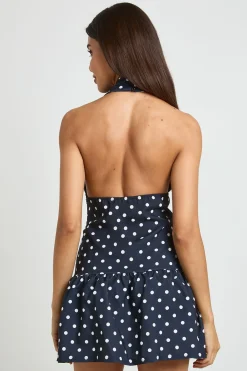 boohoo Robe Courte Col Licou À Pois<Femme Robes Moulantes|Pois