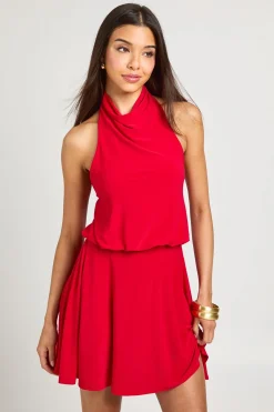 boohoo Robe Courte Col Montant Dos Ouvert Avec Taille Basse<Femme Robes Moulantes|Robes