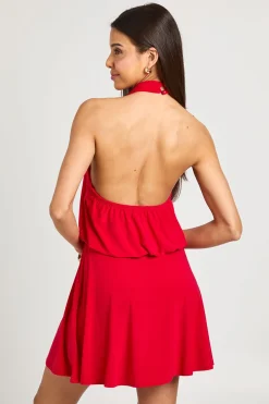 boohoo Robe Courte Col Montant Dos Ouvert Avec Taille Basse<Femme Robes Moulantes|Robes