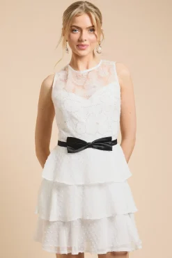 Robe Courte À Corsage En Tulle Et Jupe À Volants Étagés