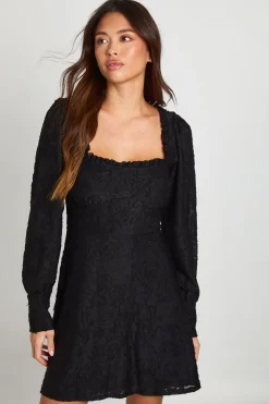 Robe Courte Corset Laitière à Motif Floral Dévoré