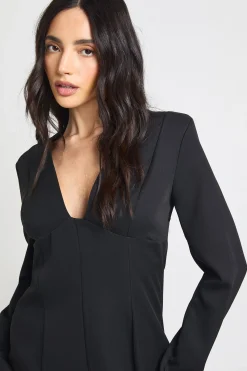 boohoo Robe Courte À Décolleté Plongeant Avec Détails De Coutures<Femme Tailleurs|Robes Moulantes