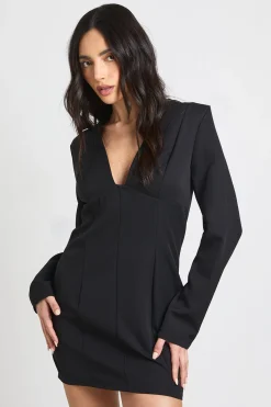 boohoo Robe Courte À Décolleté Plongeant Avec Détails De Coutures<Femme Tailleurs|Robes Moulantes