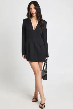 boohoo Robe Courte À Décolleté Plongeant Avec Détails De Coutures<Femme Tailleurs|Robes Moulantes