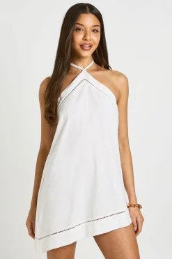 boohoo Robe Courte Dos Nu À Détails Point D'échelle Et Encolure Américaine<Femme Robes|Robes Dos Nu