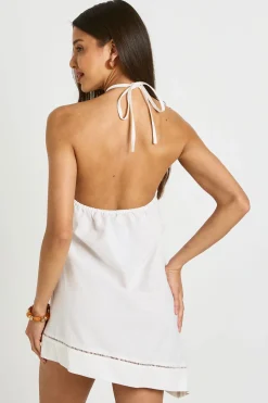 boohoo Robe Courte Dos Nu À Détails Point D'échelle Et Encolure Américaine<Femme Robes|Robes Dos Nu