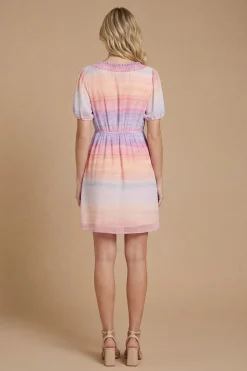 Dorothy Perkins Robe Courte Dp Luxe À Encolure Froncée Avec Nœud Devant Et Manches Bouffantes<Femme Robes|Toutes Les Robes
