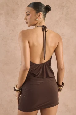boohoo Robe Courte Drapée Froncée À Dos Nu<Femme Robes Moulantes|Robes