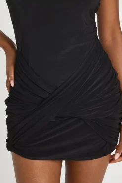 Robe Courte À Détail Noué Toucher Doux