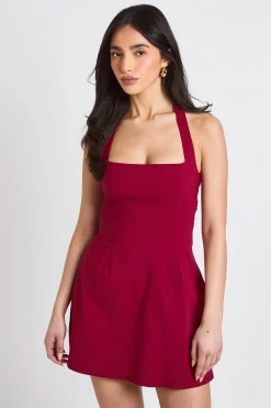Robe Courte À Encolure Carrée Dos Nu