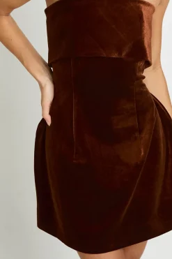 Robe Courte En Crêpe À Encolure Bardot En Velours Pour Grande Taille