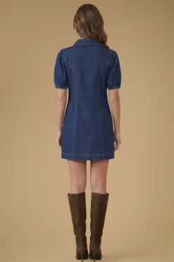 Oasis Robe Courte En Jean À Manches Bouffantes<Femme Denim|Denim