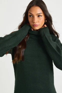 boohoo Robe Courte En Maille Épaisse À Col Roulé Tall<Femme Pulls Et Gilets|Toutes Les Mailles